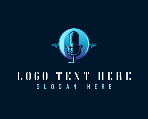 Singer - Radio Wave Microphone logo design