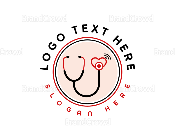 Medical Cardiology Stethoscope Logo