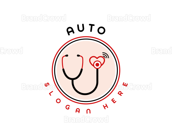 Medical Heart Stethoscope Logo