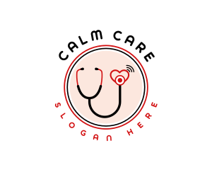 Medical Heart Stethoscope logo design