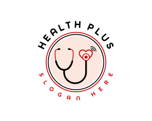 Medical Cardiology Stethoscope logo design