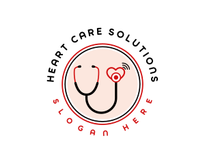 Medical Cardiology Stethoscope logo design