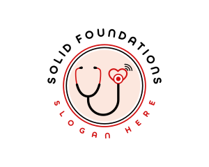 Auscultate - Medical Heart Stethoscope logo design