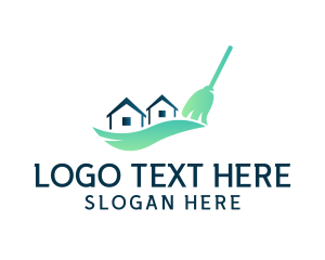 House Broom Cleaning logo design