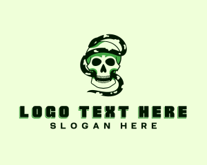 Skull Snake Scary Logo