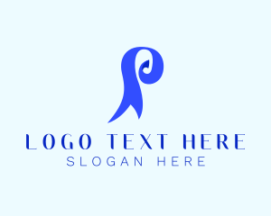 Vlog - Ribbon Swirl Letter P Company logo design