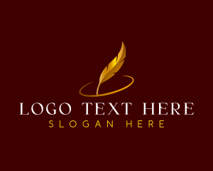 Screenwriter - Feather Quill Writing logo design