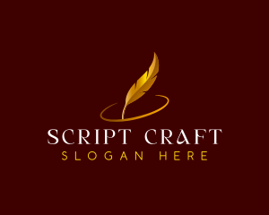 Screenwriter - Feather Quill Writing logo design