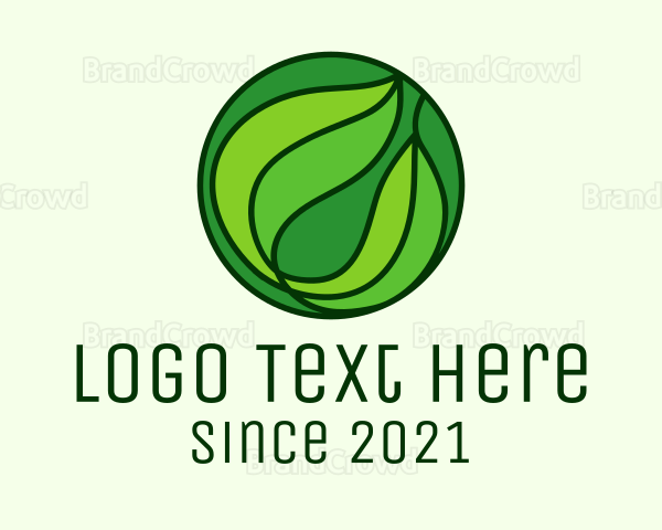 Round Green Leaf Logo