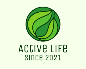 Organic Product - Round Green Leaf logo design