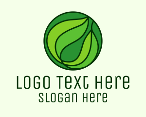Round Green Leaf Logo