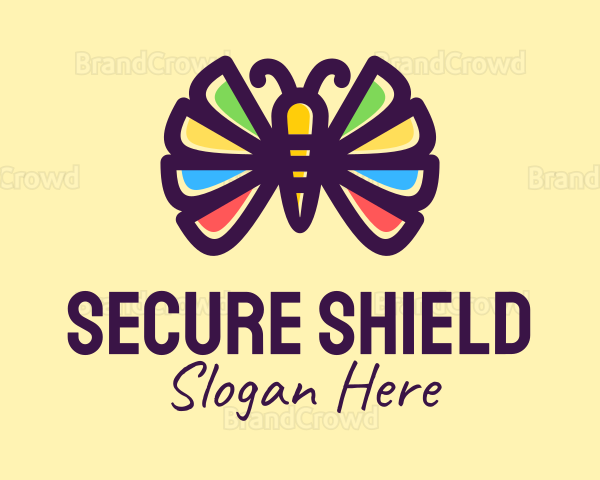 Colorful Butterfly Wings Logo