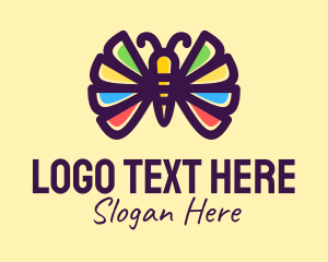 Butterfly - Colorful Butterfly Wings logo design