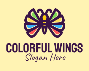 Colorful Butterfly Wings logo design