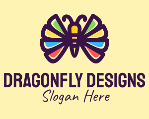 Colorful Butterfly Wings logo design