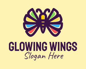 Colorful Butterfly Wings logo design