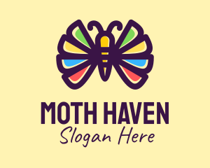 Moth - Colorful Butterfly Wings logo design