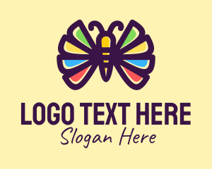Moth - Colorful Butterfly Wings logo design