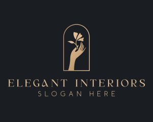 Flower Hand Elegant logo design