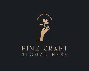 Flower Hand Elegant logo design