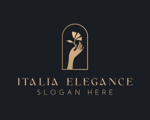 Flower Hand Elegant logo design