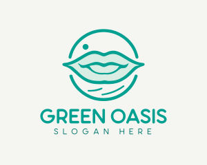 Green Lips Circle logo design