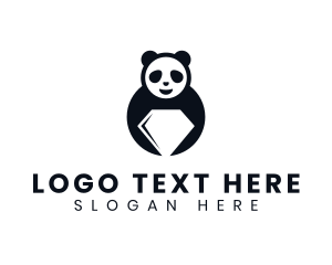 Lazy - Panda Bear Diamond logo design