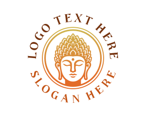 Statue - Buddha Sacred Statue logo design