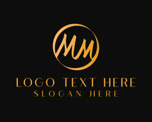Deluxe - High End Metallic Brand Letter MM logo design