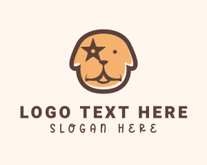 Dog Cafe - Brown Star Dog Grooming logo design