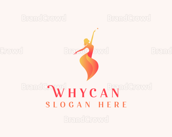 Dancing Ballerina Woman Logo