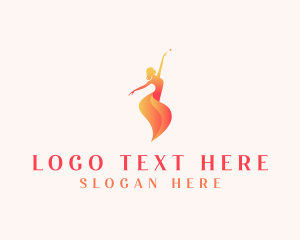 Fashion - Dancing Ballerina Woman logo design