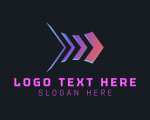 Online - Gaming Neon Arrow logo design