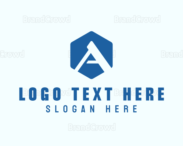 Geometric Hexagon letter A Logo