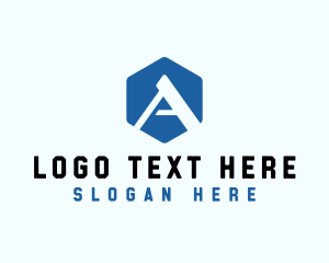  Geometric Hexagon Business letter A Logo