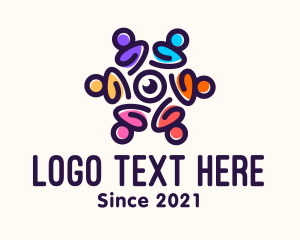 Video - Colorful Group Video Meeting logo design