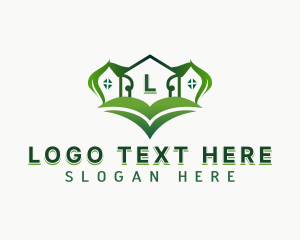 Eco - Landscaping House Lawn logo design