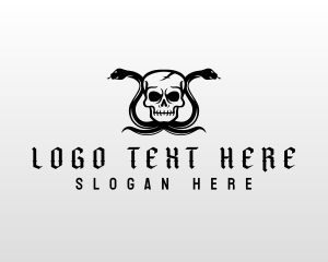 Skeleton - Scary Skull Snake logo design