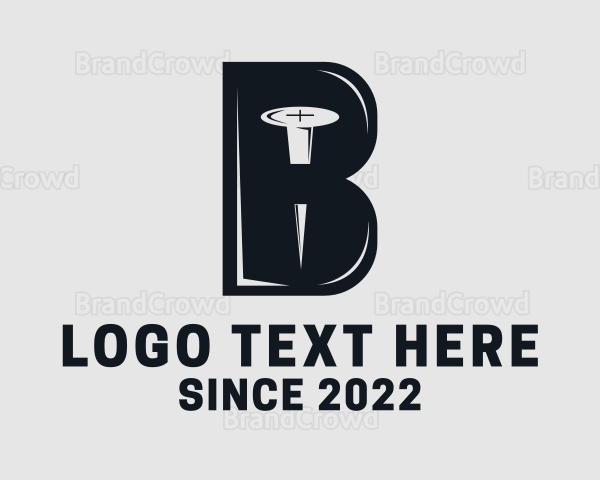 Construction Nail Letter B Logo