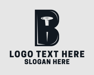 Construction Nail Letter B  Logo