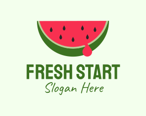 Fresh Watermelon Fruit logo design