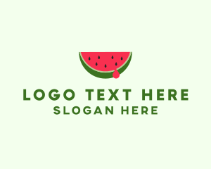 Healthy Living - Fresh Watermelon Fruit logo design