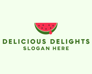 Fresh Watermelon Fruit logo design