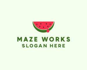 Fresh Watermelon Fruit logo design