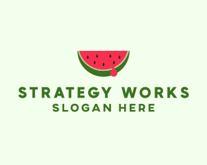 Fresh Watermelon Fruit logo design