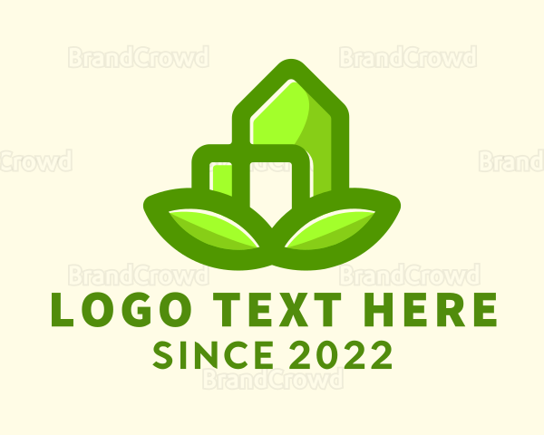 Eco Friendly Leaf House Logo