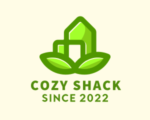 Shack - Eco Friendly Leaf House logo design