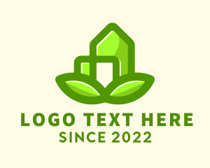 Shack - Eco Friendly Leaf House logo design