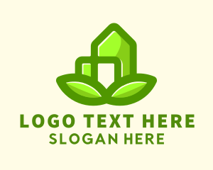 Eco Friendly Leaf House Logo