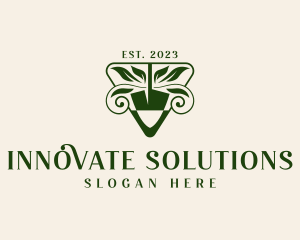 Shovel Leaf Landscaper Logo